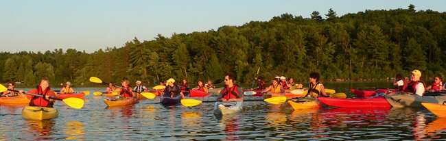 Paddlers on Bowdish Lake